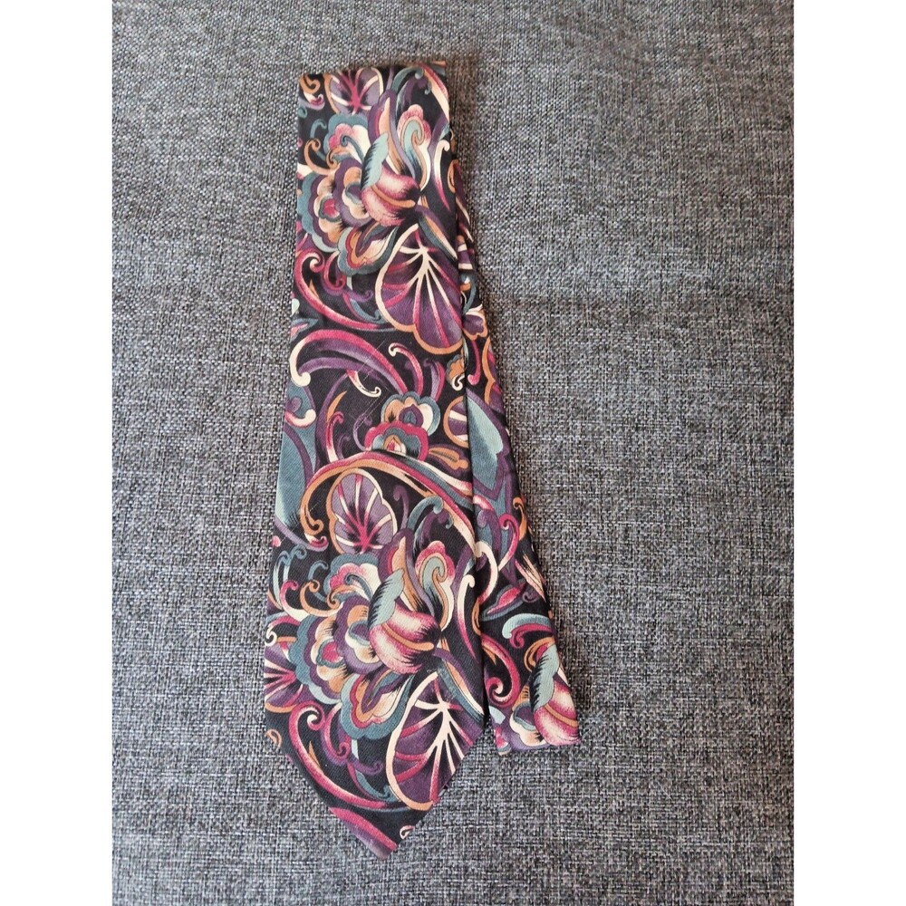 Cavalieri Tie 70s 80s 90s Y2K Mens Multicolor Floral  3.75 Wide 58 Long